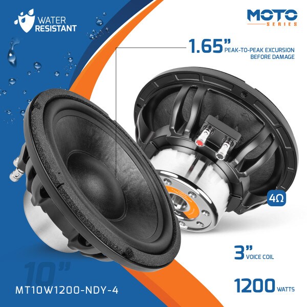 Main product image for PRV Audio MT10W1200-NDY-4 Moto Series 10" Pro Low Frequency Woofer 4 Ohm267-8042